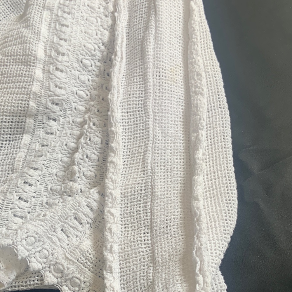 Seaspice White Peruvian Cotton Crochet Boho Top Size M - Picture 7 of 7